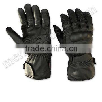 Black Leather Motorbike Gloves