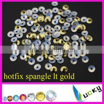 2014 NEW design fashion hot fix hologram spangle sequin gold 3mm middle hole