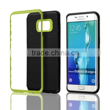 C&T Brushed Armor dual layer bumper case TPU PC hybrid protective case for Samsung Galaxy S6 Edge