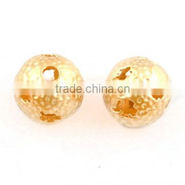Fashion Round Hollow Metal Beads For Bracelet And Necklace