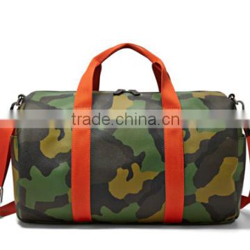 Men Camo printed pvc traveling duffel bag