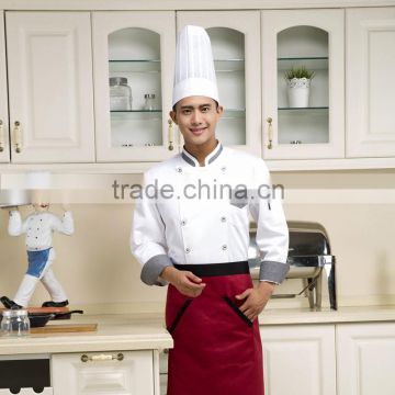 white customized with good quality double breasted fashion chef constume