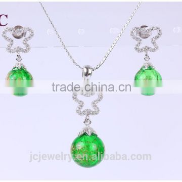 925 Silver Jewelry Set for Women Essential Oil Earrings and Necklace Sets for Wholesale