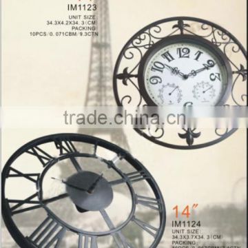 Home And Garden Clock Antique Quartz Metal Wall Clock Gear