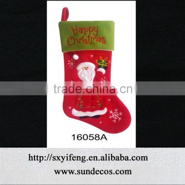 handmade christmas stocking with lovely snowman