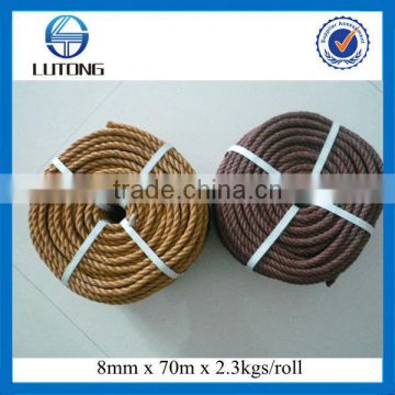 recycled pe rope,brown color