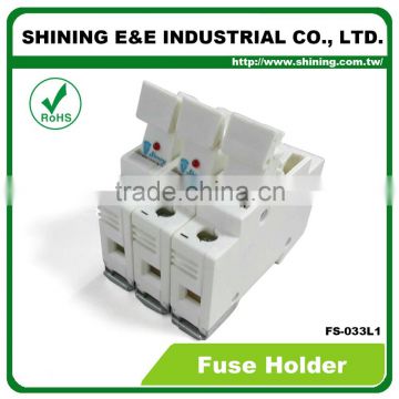 FS-033L1 Rail Mounted With Indicator 110V 32A 3 Way Cartridge Fuse Carrier