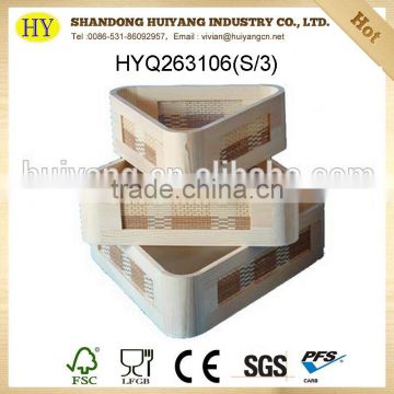 china supplier wholesale raw triangle wooden tray