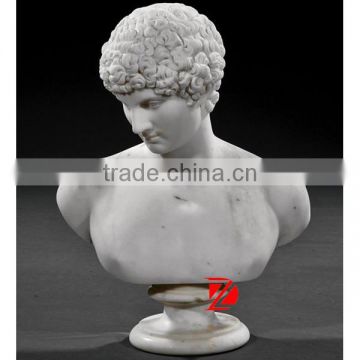 hand carved stone antinous bust statue