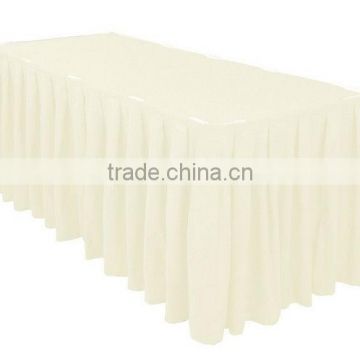 21ft accordion pleat polyester table skirt ivory