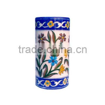 Blue Pottery Flower Vase , Indian Ceramic vase
