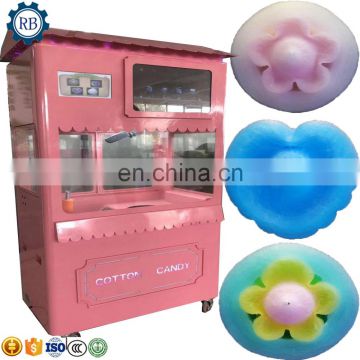 New design automatic floss making machine cotton candy making machine for making maeshmallow with flowers by robots