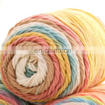 China wholesale long space dyed acrylic blend rainbow yarn with multi colors