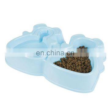 Hot selling Eat and Drink Dual use plastic new design plastic double bowl cat feeder