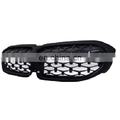 Car All black Front Grill Bumper Grille Diamond Kidney Racing Grilles For BMW 3 Series G20 G28 330 335 340 2018-2020