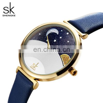 SHENGKE New Hot Quartz Casual Girls Wristwatch High-end Starry Series Whatch Custom Women's Watchs K0124L