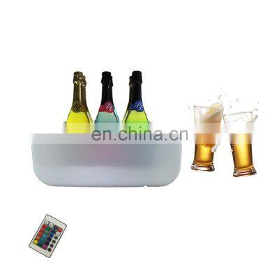 party night club led plastic light up rectangle round tray supermarket hot sale bar ice bucket lighting cooler beer drink tray