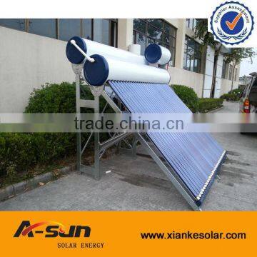 non-pressurize copper coil thermosiphon vacuume tube solar water heater system