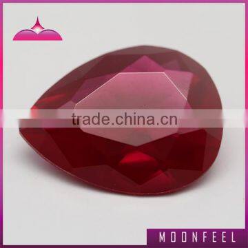 Pear shape synthetic red 5# corundum rough