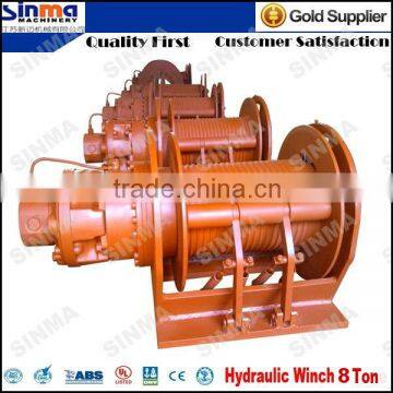 Low energy consumption low noise 8 ton hydraulic winch