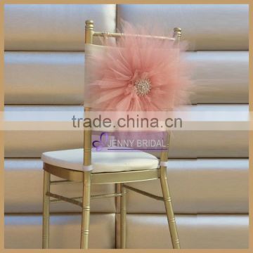 C315A beautiful tulle flower chair cover for wedding party