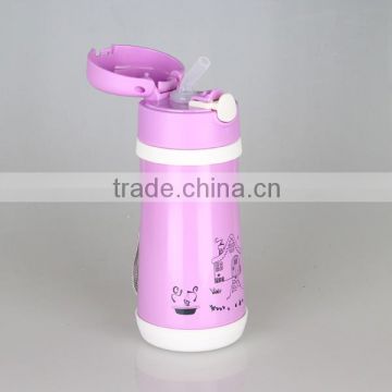 Double wall pink vacuum flask for kids with inner cap straw and carabiner vacuum flask                        
                                                                                Supplier's Choice