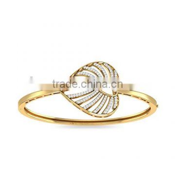 manufacturer supply cheap bracelets fashion 24k gold unique diamond leaf bracelet for women