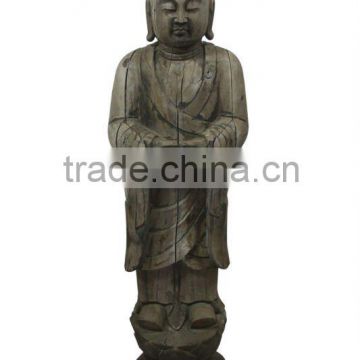 Chinese antique wooden standing Buddha Statue