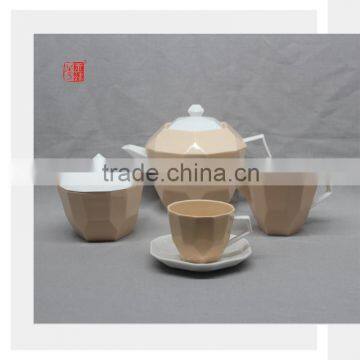 Home Decoration Khaki Color Clay Ceramic Tea Set