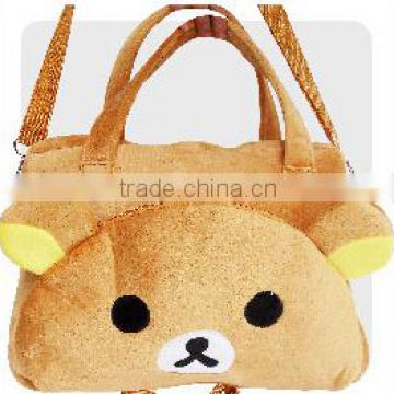 cute animal shape plush bag/stuffed bear plush bag/animal shape kids bag/baby cute bear plush toy bag