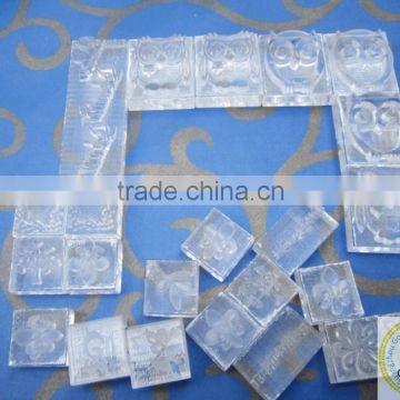 Custom pattern logo rubber pre inked making clear soap stamps