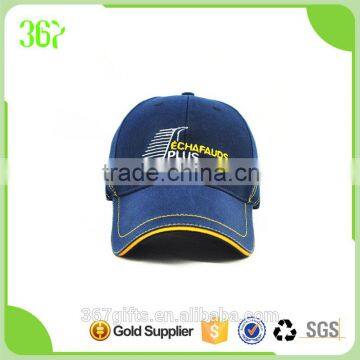 Top Quality 100% Cotton Blue Color Adults Baseball Cap for Sports