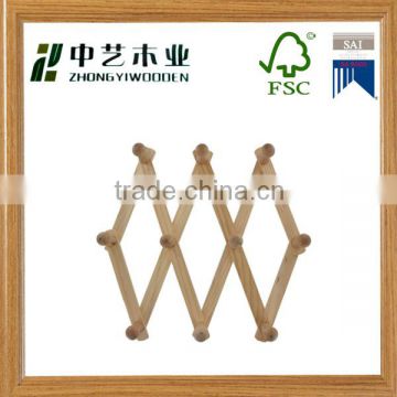 Wholesale high quality unfinished wall mount wood coat rack for sale