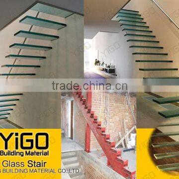 Glass steel straight floating stairs,straight floating stairs manufacturer