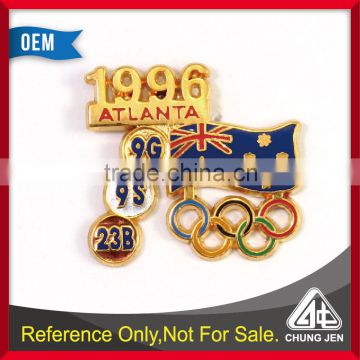 Factory Direct Sale olympic gold cut out badge for memento