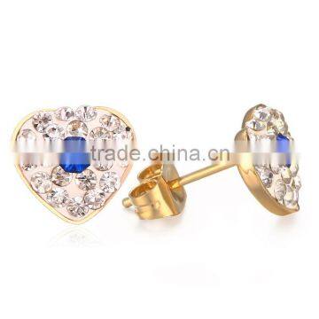 Love Mini Heart Stud Earring Jewelry Sapphire Stone Elegant Sweetheart Ear Ornaments For Lady