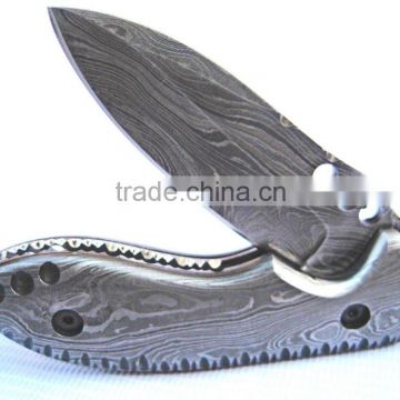 ODD/ANTIQUE & RARE IMAGES FULL DAMASCUS HANDMADE BEAUTIFUL POCKET KNIFE