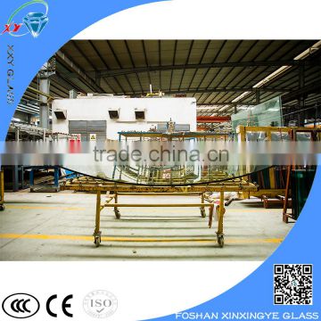 3660mm arc length Curved laminated glass manufacturers