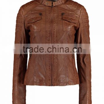 Ladies leather jacket Style-PW0876