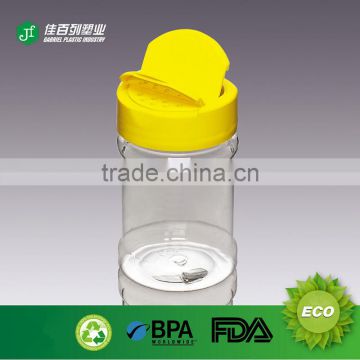 China supplier bpa free clear round shape pet material food container wholesale new product plastic bottle spice jar