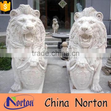 hot sale marble pair lion statue carving NTBM-A019X