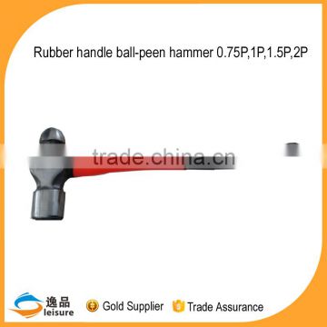 2016 China high quality ball pein hammer with rubber handle