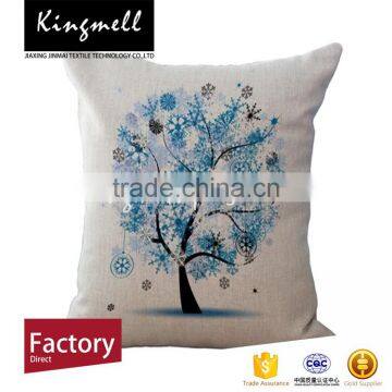 Floral linen sofa pillow case 43x43cm