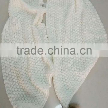 Fashion knitted acrlic lady crochet scarf in stock for winter