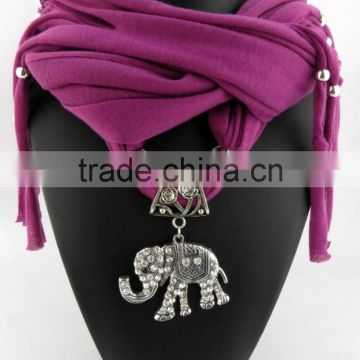 Antique silver elephant pendants jewelry scarves personalized custom long scarves for young lady