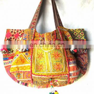 Vintage Gypsy banjara bags with ethnic tribal pom pom