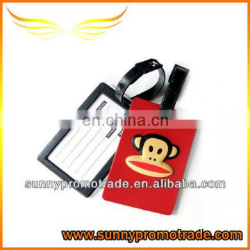 Hot sale!2D monkey soft PVC luggage tag
