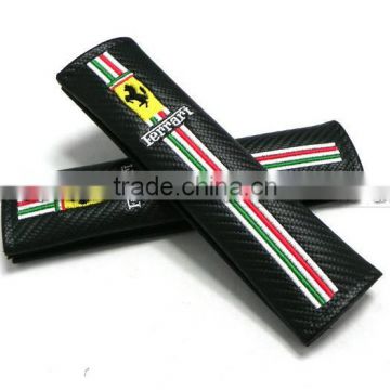 Super Quality Ferrari Carbon Fiber Embroidery Seat Belt Shoulder Pads
