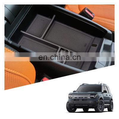 Interior Accessories Parts Silicone Armrest Rest Storage Box Center Control Console Organizer Tray For Ford Bronco Sport 2020