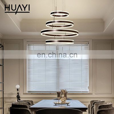HUAYI New Design American Style Lobby Hotel Indoor Decorative PC Aluminum LED Pendant Lamp